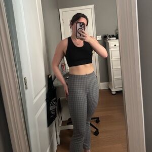 Women's Black and Gray Checkered Pants